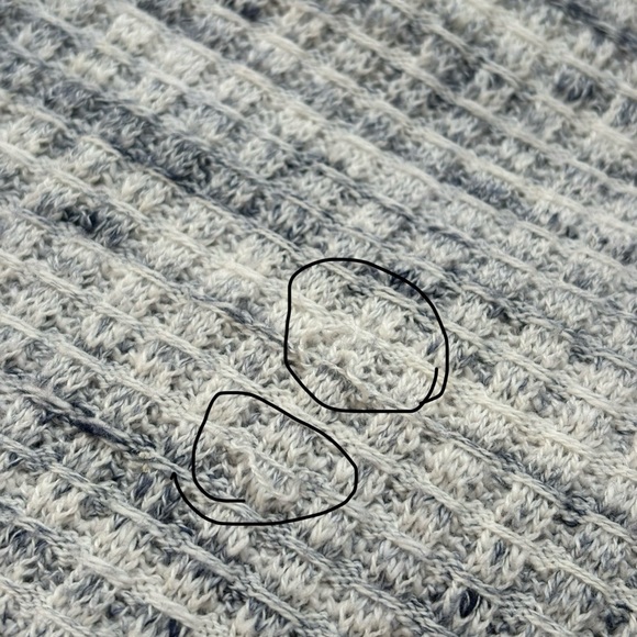 Borgo28 Cotton Cashmere Wool Blue & White Marled Crewneck Sweater Size Medium - Picture 4 of 10